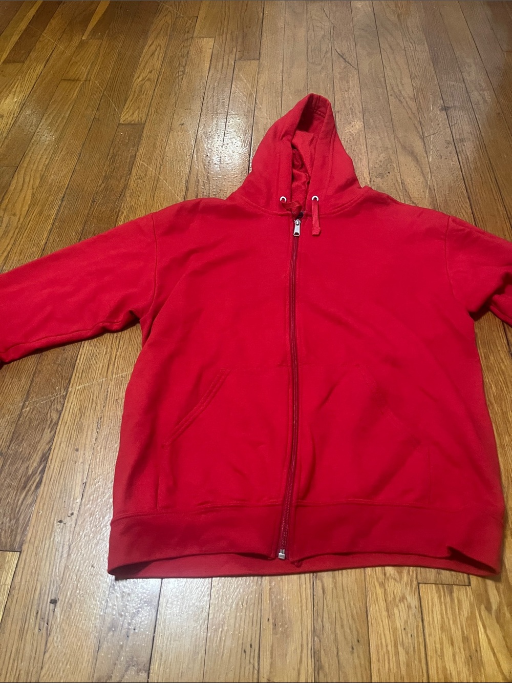 Fruit of the Loom Red Full-Zip Hooded Jacket